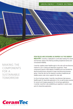 Cover page of CeramTec North America's brochure for the energy industry