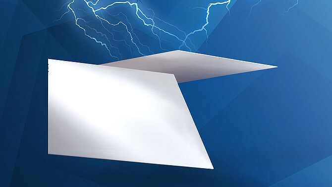 Zirconia reinforced alumina substrates in front of a flash.