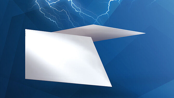 Zirconia reinforced alumina substrates in front of a flash.