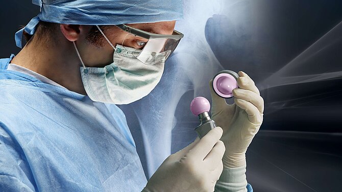 Medical doctor holding ceramic in his hand