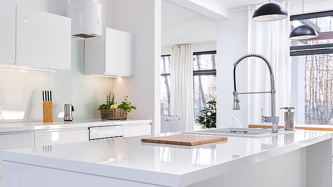 Insight into a white kitchen