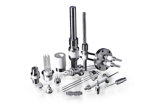 electrical feedthroughs, NPT feedthroughs, coaxial connectors, isolators, multi-pin connectors, viewports, thermocouples, terminals