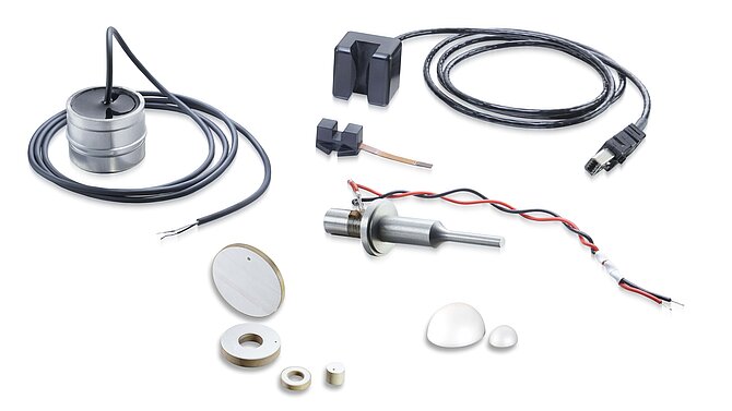 Piezo-ceramic medical equipments infront of white backgroung