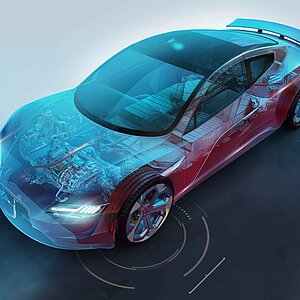 CeramTec Electric Ceramcar in futiristic blue